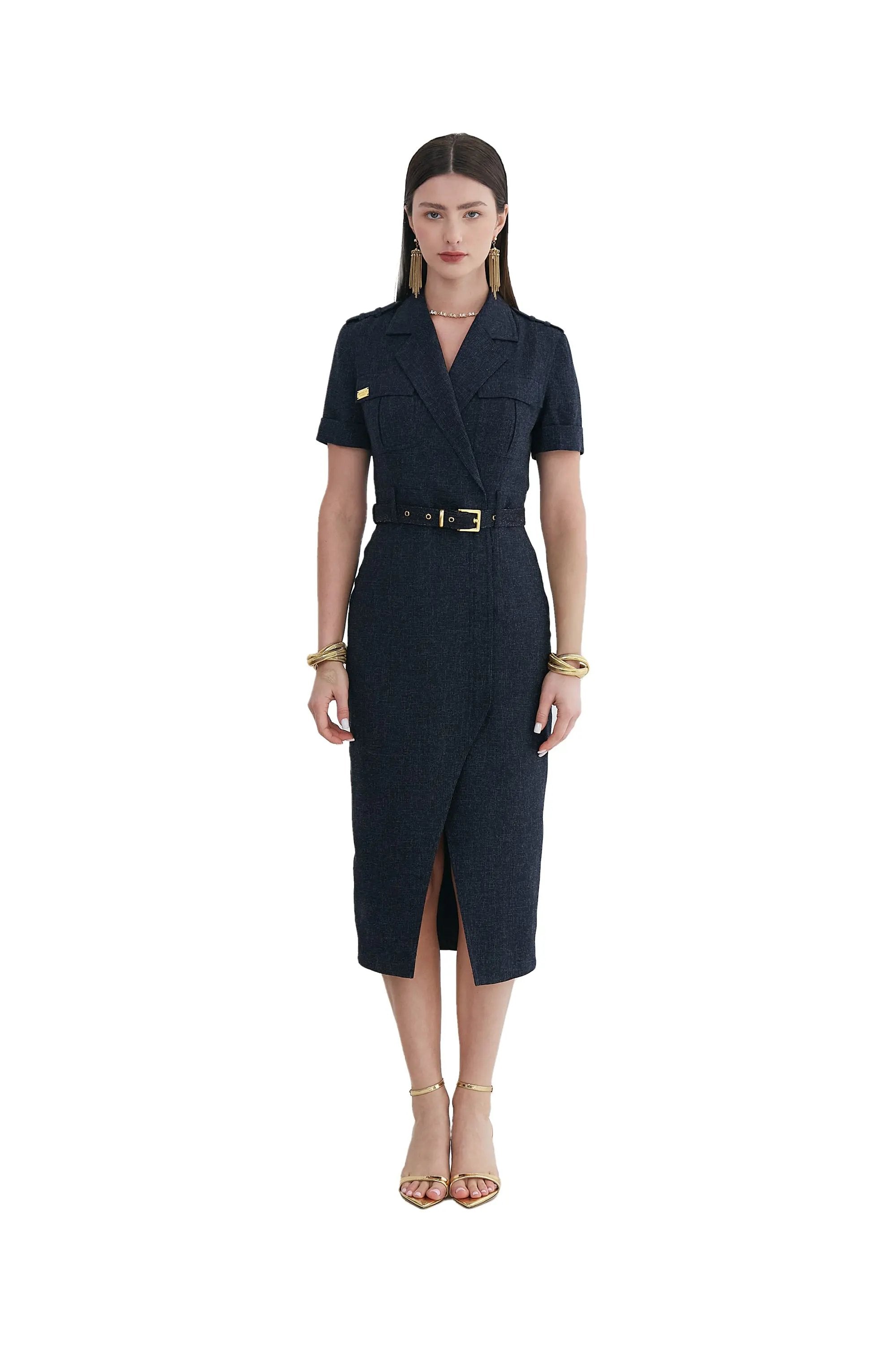 Women’s Summer Temperament Elegance with Nipped Waists V-neck Suit ULA